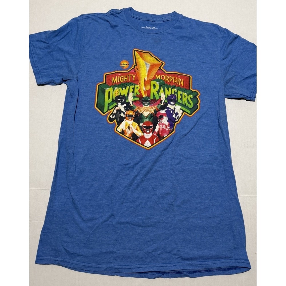Saban's Mighty Morphin Power Ranger blue tee, men's large t-shirt #601
